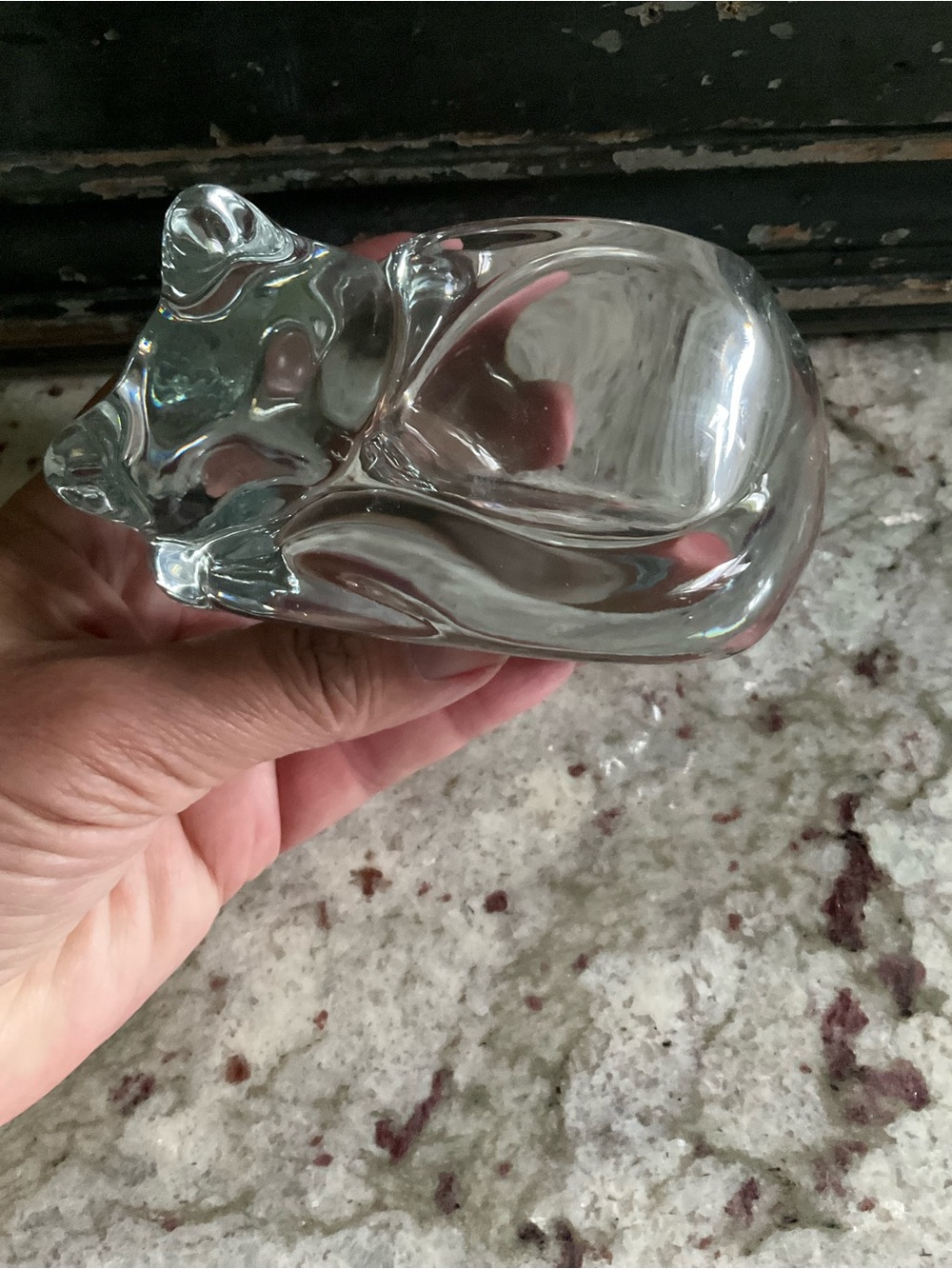 Indian Glass Company Glass Cat Tea Light Holder